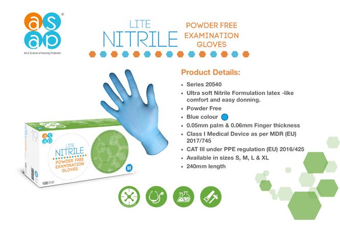 Hovedbilde Nitrile pudderfri engangshanske pris pr. 100 stk
